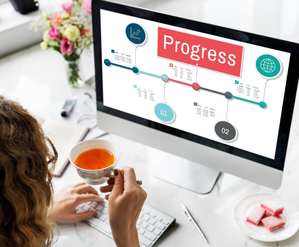 Project Management Software showing
progess