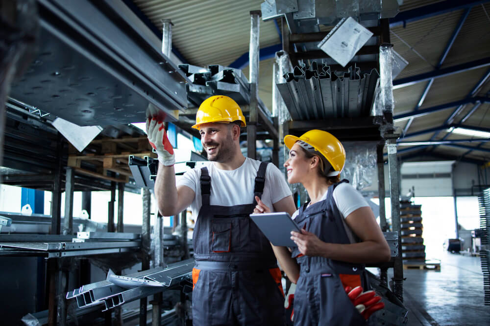 Picture showing people working in a manufacturing plant